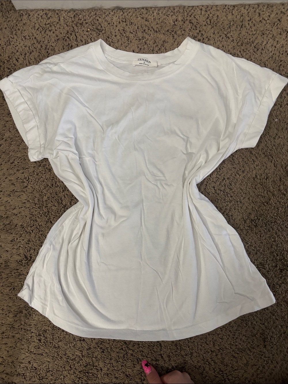 Zenana Outfitters White Short Sleeve Crewneck Tee
